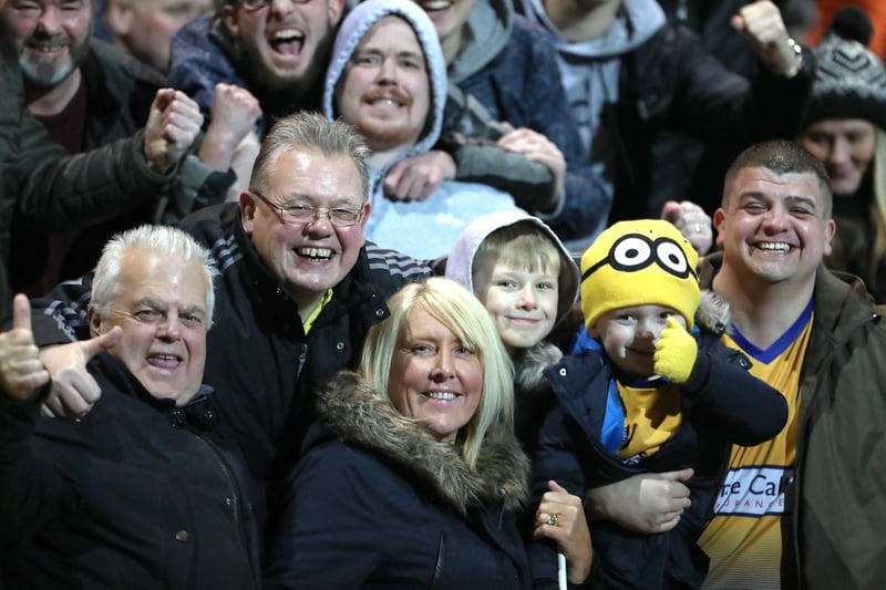 Stags fans watch the derby game with Notts County.