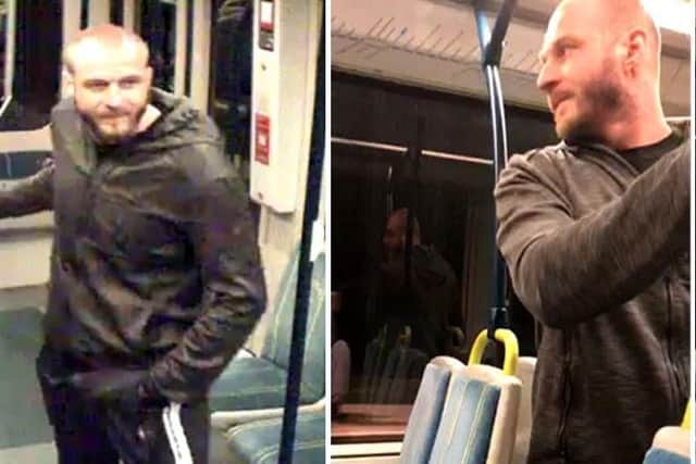 Police want to speak to this man in connection with a flashing incident on a Hucknall-bound tram