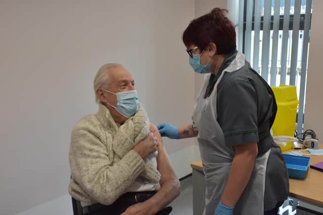 Eric Gent, 81, was one of the first Ashfield residents to get vaccinated at the new site