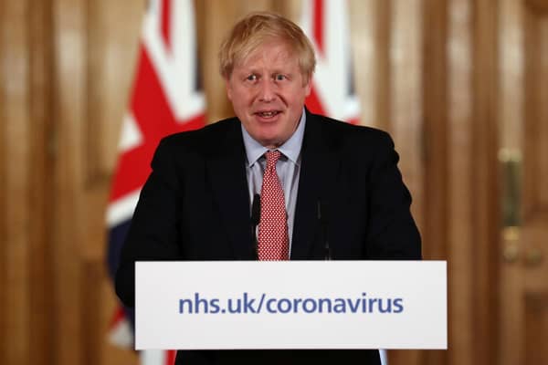 LONDON, ENGLAND - MARCH 12: British Prime Minister Boris Johnson holds a news conference addressing the government's response to the coronavirus outbreak on March 12, 2020 in London, England. (Photo by Simon Dawson-WPA Pool/Getty Images)