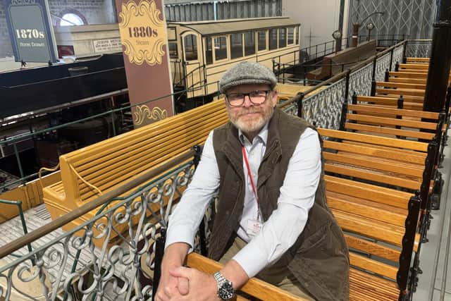 Jason Hardy, the tramway operations and facilites manager at the National Tramway Museum, takes a moment to enjoy the attraction's Great Exhibition Hall.