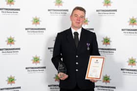 Hucknall firefighter Marcus Pratt has won the Collaboration Award at the Nottinghamshire Fire & Rescue Service's annual awards