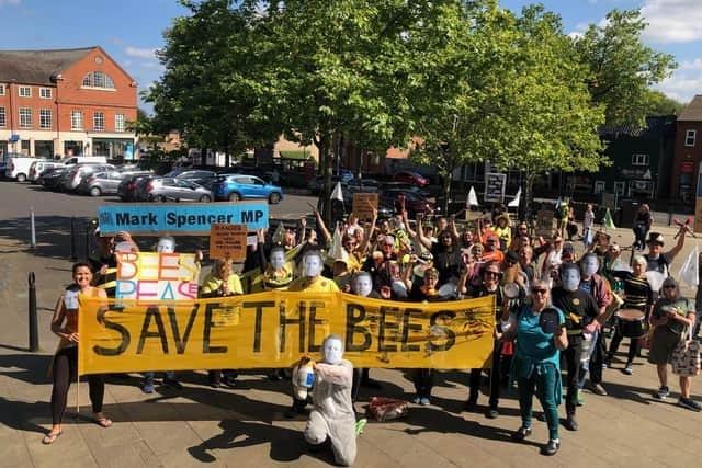 XR campaigners held a protest against the use of the bee-killing pesticides in Hucknall last autumn. Photo: Other