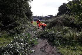 Members of the council street scene team work to keep Bulwell's green spaces clean and tidy