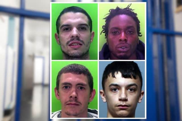 Jayden Gorewoda, Jason Mility, Damion Martin and Zak Charles were all jailed at Nottingham Crown Court. Photo: Nottinghamshire Police