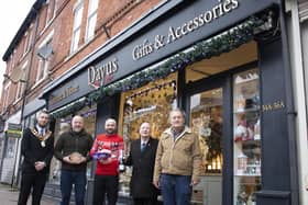 Staff from Dayus in Hucknall receive their Best Dressed Window award. Photo: Submitted