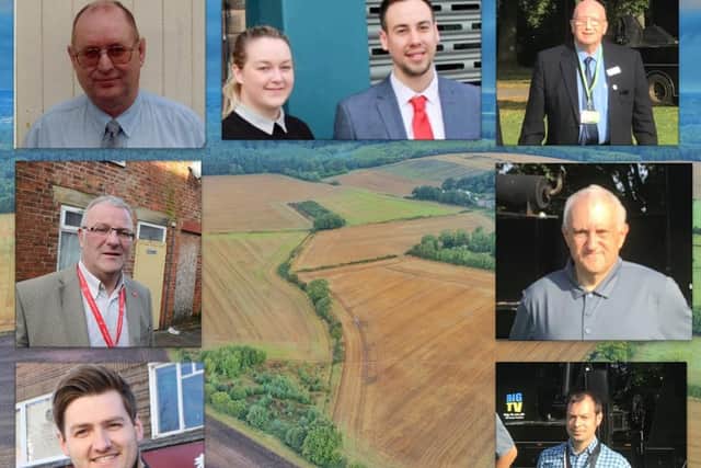 The Hucknall councillors who have spoken so far with the Whyburn Farm site in the background