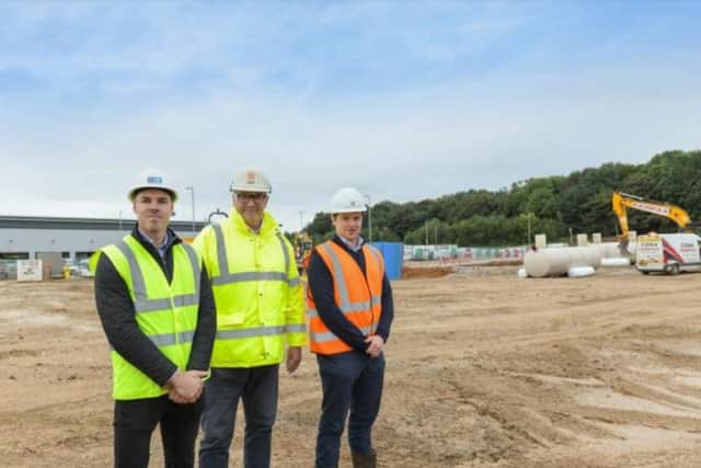 Pictured on site in Bulwell are, from left, Chris Proctor (FHP), John Barker (ULR) and Toby Wilson (M1 Agency)