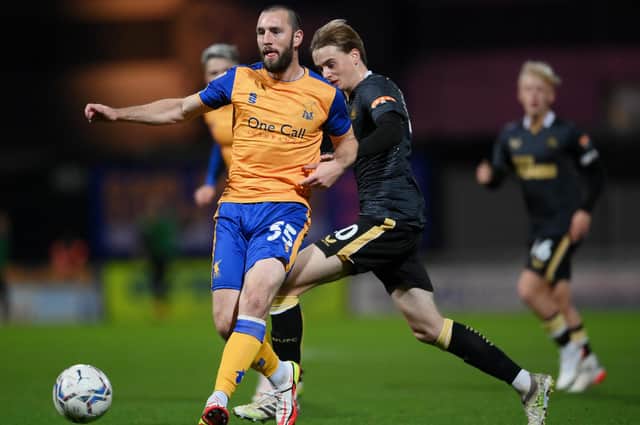 John-Joe O'Toole in action for Mansfield Town.