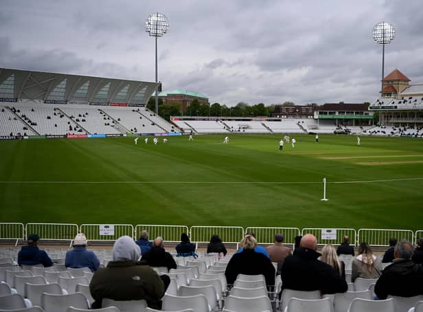The fans watch the LV= Insurance County Championship match between Nottinghamshire and Worcestershire at Trent Bridge.