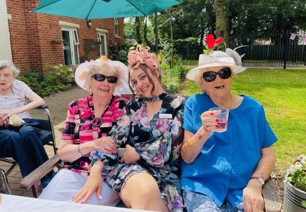 Staff and residents donned their finery for a day at the races