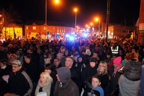 2012: Crowds wait patiently for the Christmas lights switch-on in Hucknall.