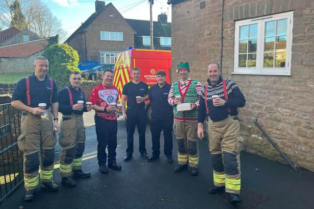 Hucknall firefighters have thanked for their generous support of their 12 Days of Christmas campaign again. Photo: Submitted