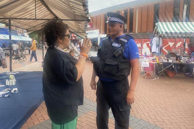 Shoppers at Bulwell Market had their chance to share their concerns with police officers