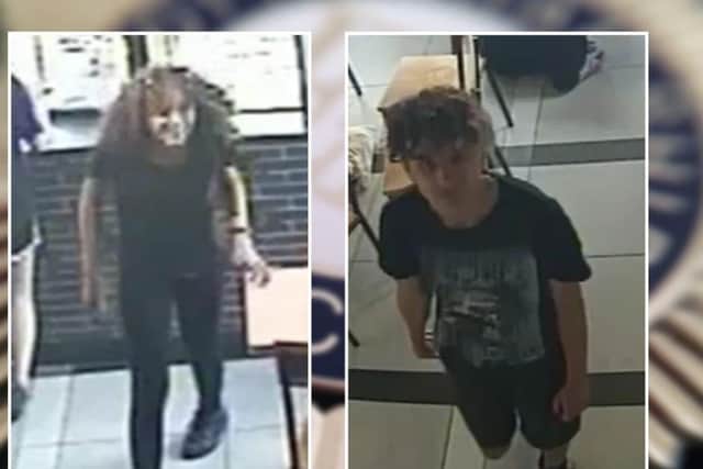 Police want to speak to these two people in connection with a incident that left a man injured by broken glass