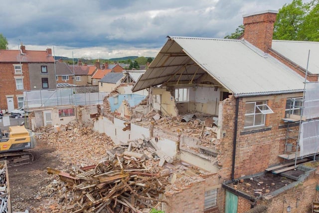Gareth Foster said: "I'd like to see ones restored that shouldn't have been pulled down." This photo is of work underway in 2021 on the demolition of the former Co-op Bakery on West Street in Hucknall. Photo by Paul Atherley