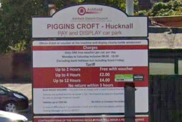 Two hours free parking in council car parks like Piggins Croft has been good for footfall but has cost the authority £40,000. Photo: Google