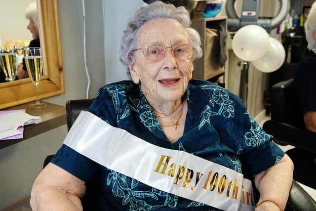 Mavis Morecroft celebrated turning 100 with a party at New Dimensions hair salon in Hucknall