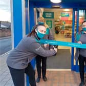 Manager Sarah Tomlinson and staff celebrate opening the new Hucknall Poundland store on High Street