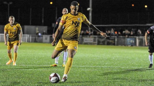 Marcus Marshall’s time at Basford has been injury-ravaged since his move from Matlock Town in March 2020 (Credit: Craig Lamont/Basford United)