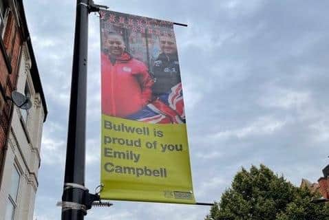 A number of banners have been put up in Bulwell to celebrate Emily Campbell's Olympic success