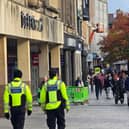 Community protection officers have been patroling the Debenhams building after youths were seen scaling it. Photo: Submitted