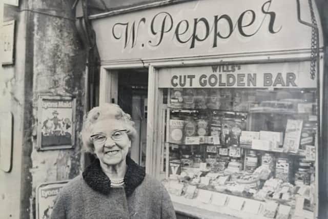 Hilda Pepper outside one of the original stores. Photo: Submitted