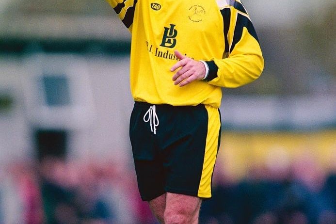 Burton Albion player-manager Nigel Clough makes a point during a FA Cup 1st Round match between Burton Albion and Rochdale on October 30, 1999.