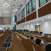 An artist's Impression of the planned council chamber inside the new Top Wighay building. Picture: Nottinghamshire Council/Arc Partnership