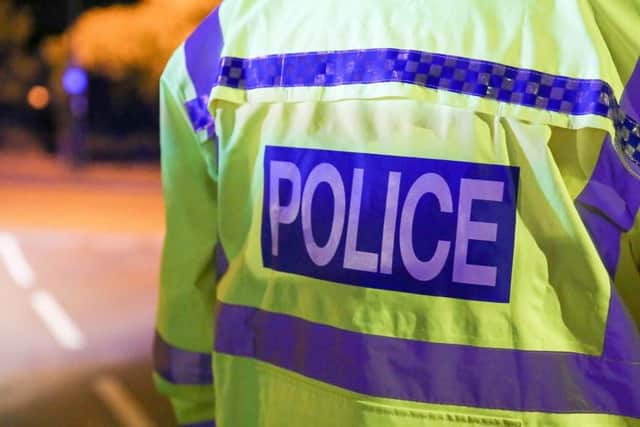 The man was arrested after drugs and an offensive weapon were found in his car