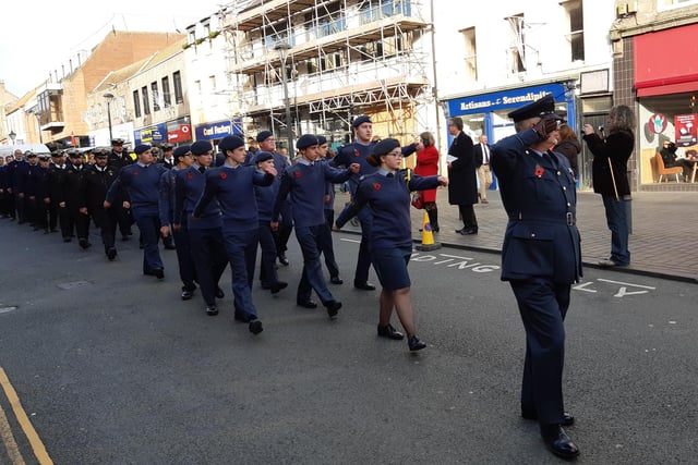 Berwick (1016) Air Training Corps march past dignitaries at the town hall.