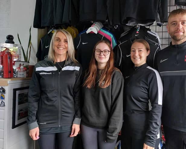 Short Stitch in Hucknall has now opened a shop front at it's Beardall Street home, from left: Nicky Short, Ella Harrison, Sammy Leivers, Aaron Short. Photo: National World
