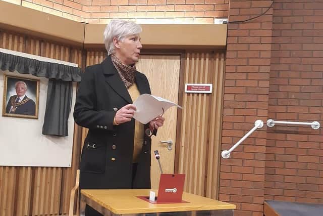 Mandy Shaw spoke at the meeting on behalf of the Hucknall Against Whyburn Farm Development group and said the loss of the green belt would detrimental to the area. Photo: Lauren Mitchell