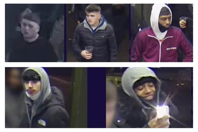 Police want to speak to these five men in connection with an assault in Nottingham