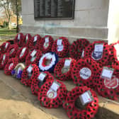 Wreaths laid at the Cenotaph in Titchfield Park in Hucknall