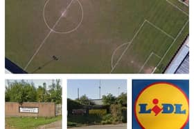 The new store will be built on the site of the old Hucknall Town FC ground. Photos: Google Earth/Pixabay