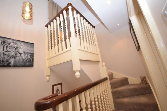 A stylish staircase winds its way to the second floor of the property, where you will find the other two bedrooms and also a shower room.