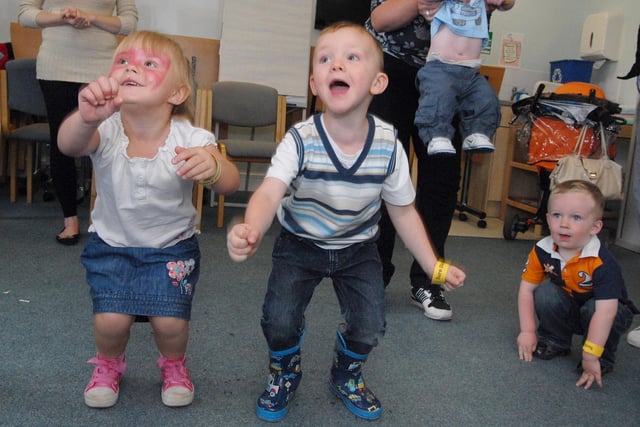 2010: Youngsters at the Broomhill Children's Centre in Hucknall take part in a Magical Movers session during a summer fair.