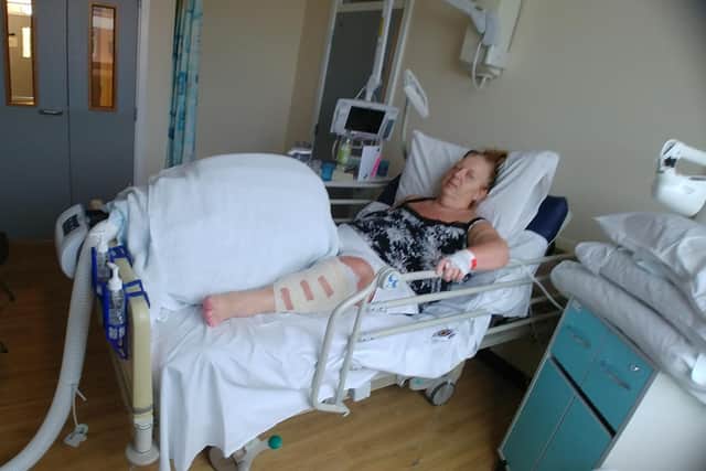 Debs Morley in hospital