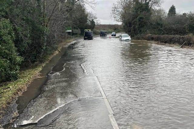Severe flooding like this on Long Lane in Hucknall hit several areas of Nottinghamshire as Storm Henk hit the UK. Photo: Stewart Thompson
