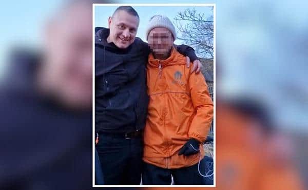 Sgt Jonathan Pothecary (left) was thanked by the victim (right). Photo: Nottinghamshire Police