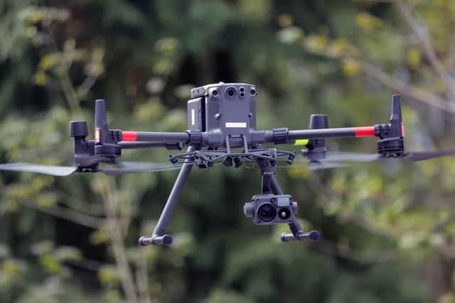 The police drone was used to find the two suspects