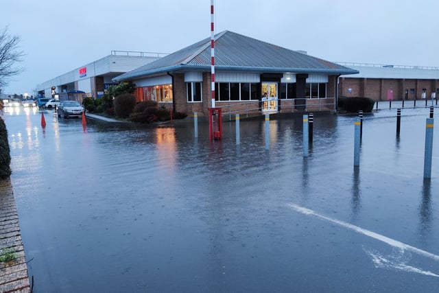 Flooding reported at Tesco car park on Gateford Road, Worksop.