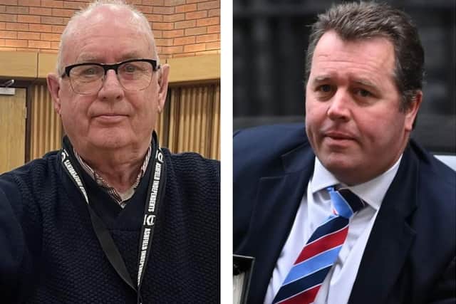 Coun Jim Blagden (left) has slammed Hucknall MP Mark Spencer for tweeting his support for the Prime Minister and the Chancellor after both were fined for breaking lockdown rules
