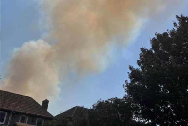 Smoke from the fire was seen billowing across Blidworth. Photo: Samantha Titherley