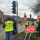 PCS members on a picket line.