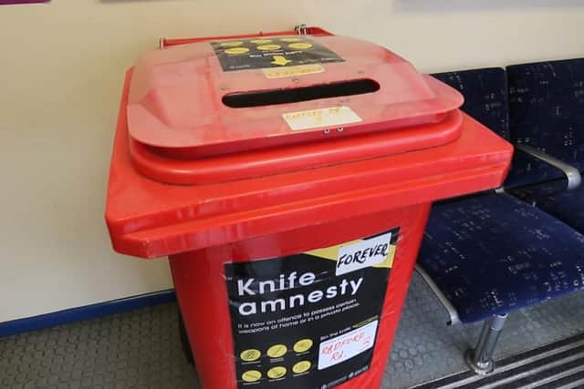Knife amnesty bins have been set up at police stations around Nottinghamshire as part of Operation Sceptre