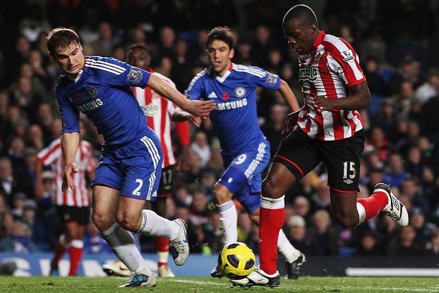 Onuoha's dazzling run and finish gave Sunderland the lead at Stamford Bridge on this day 11 years ago. The defender beat several Chelsea players before sliding the ball past Petr Cech to become the first visiting player to score at Stamford Bridge in the 2010-11 season. Onuoha spent just one season at Sunderland on-loan from Manchester City where he spent eight years having progressed through the clubs ranks. Onuoha joined Queens Park Rangers after his loan deal with Sunderland and recently retired from football after two years in America with Real Salt Lake (Photo by Scott Heavey/Getty Images)