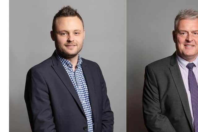 Coun Ben Bradley, Mansfield MP, left, and Lee Anderson, Ashfield MP.
