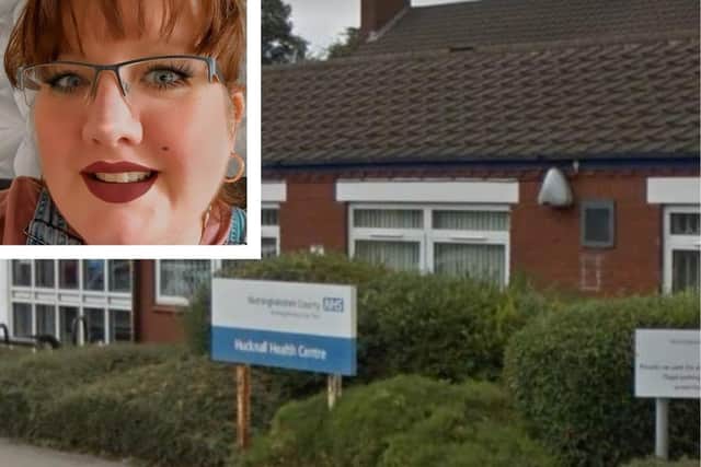 Gemma Webb (inset) was left unhappy at the service she received at Whyburn Medical Practice